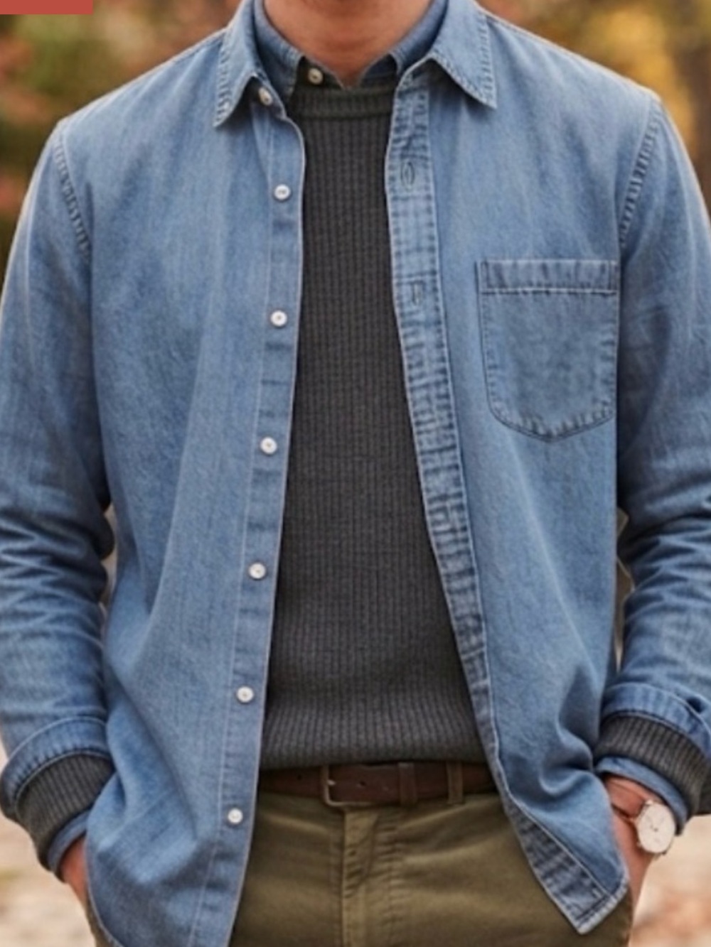 J. Crew Classic 100% Cotton Light Blue Denim Button-Down Shirt